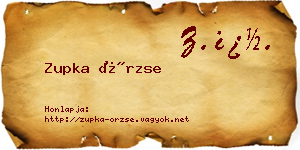 Zupka Örzse névjegykártya